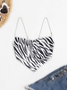 Chain Straps Zebra Print Satin Bandana Cami Top L