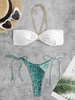 Chain Twisted Ties Ethnic Printed Bikini Swimwear Multi a