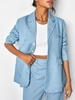 Chambray Minimalist Blazer S Blue