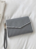 Check Graphic Flap Envelope Clutches Bag