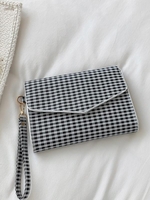 Check Graphic Flap Envelope Clutches Bag