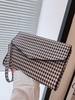 Check Graphic Flap Envelope Clutches Bag