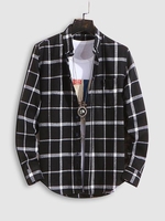 Check Long Sleeve Shirt Xs Black