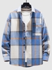Check Pattern Long Sleeve Shirt S Blue