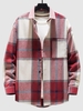 Check Pattern Long Sleeve Shirt S Red