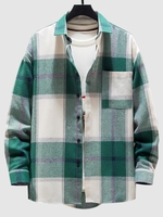 Check Pattern Long Sleeve Shirt Xs Green