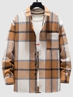 Check Pattern Long Sleeve Shirt Xs Yellow