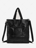 Checked Crossbody Tote Bag
