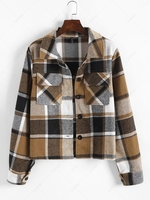 Checked Flap Pocket Shacket Xl