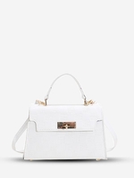 Checked PU Crossbody Tote Bag