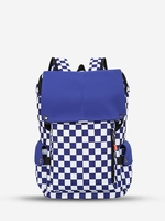 Checkerboard Pattern Flap Couple Backpack