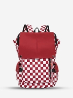 Checkerboard Pattern Flap Couple Backpack