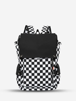 Checkerboard Pattern Flap Couple Backpack