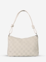 Checkerboard Pattern Zipper Shoulder Bag