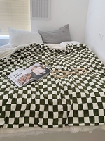 Checkerboard Warm Thermal Fluffy Blanket