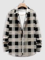 Checkered Pattern Long Sleeves Shirt S Multi a
