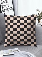Checkered Pattern Plush Pillowcase
