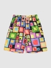 Checkered Print Drawstring Pocket Shorts Xl Multi a