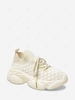 Checkered Print Knit Detail Sports Shoes