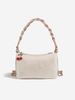 Cherry Detail Fluffy Faux Fur Shoulder Bag