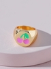 Cherry Pattern Glazed Chunky Ring