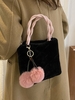 Cherry Pendant Plush Crossbody Bag