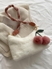 Cherry Shape Pompon Pendant Fluffy Shoulder Bag
