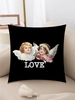 Cherub Love Print Plush Pillowcase