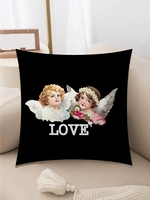 Cherub Love Print Plush Pillowcase