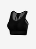 Chest Pad Honeycomb Hollow Out Sports Bra L Black