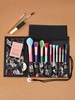 Chinese Carp Printed Ten Holes Makeup Brush Storage Bag