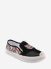 Chinese Character Corduroy Mesh Insert Slip On Shoes