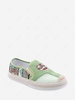 Chinese Character Corduroy Mesh Insert Slip On Shoes