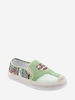 Chinese Character Corduroy Mesh Insert Slip On Shoes