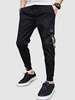 Chinese Character Print Casual Beam Feet Pants Xl Black