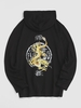 Chinese Dragon Print Oriental Streetwear Y2K Aesthetic Hoodie 2xl Black