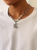 Chinese Style Faux Pearls Rhinestones Oriental Dragon Pendant Necklace