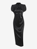 Chinese Style Side Slit Bolero Dress L Black