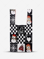 Chirstmas Tree Snowman Snowflake Heart Checkerboard Pattern Gifts Knitted Bag