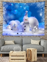 Christmas Ball Snowman Pattern Wall Hanging Tapestry