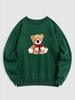 Christmas Bear Crew Neck Fleece Thermal Lined Pullover Sweatshirt 2xl Deep green