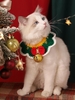 Christmas Bell Decor Crochet Knit Pet Scarf