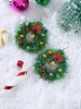 Christmas Bells Shiny Wreath Shaped Drop Earrings