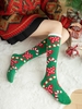 Christmas Bowknot and Lollipop Pattern Fuzzy Coral Fleece Knee-length Winter Socks