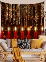 Christmas Candles Pattern Wall Hanging Tapestry
