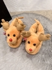 Christmas Cartoon Elk Design Warm Fluffy Bedroom Slippers