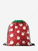 Christmas Cartoon Santa Print Cinch Bag