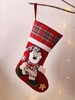 Christmas Cartoon Snowman Elk Santa Claus Snowflake Design Plaid Pattern Candy Gifts Bag Decorative Craft