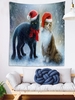 Christmas Cat Pattern Wall Hanging Tapestry