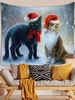 Christmas Cat Pattern Wall Hanging Tapestry